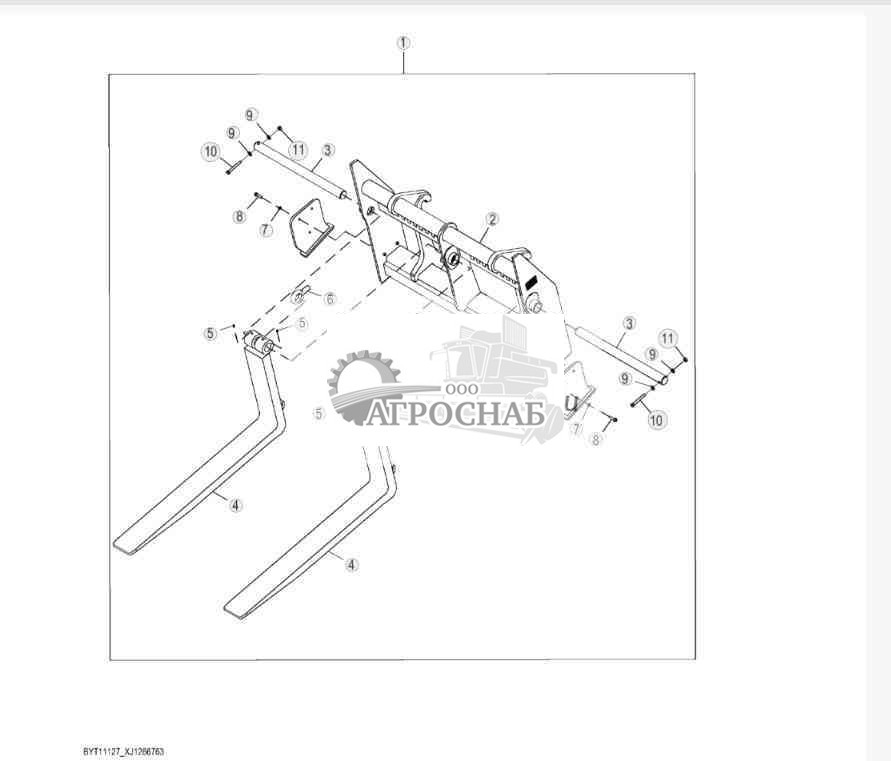 Standard Fork Kit, 60 inch Frame (72 inch Tines) 